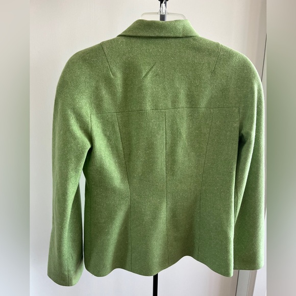 Precis Petite Designer Blazer Career Collared Jacket Women's Wool Green 10P / 8P - Picture 4 of 10